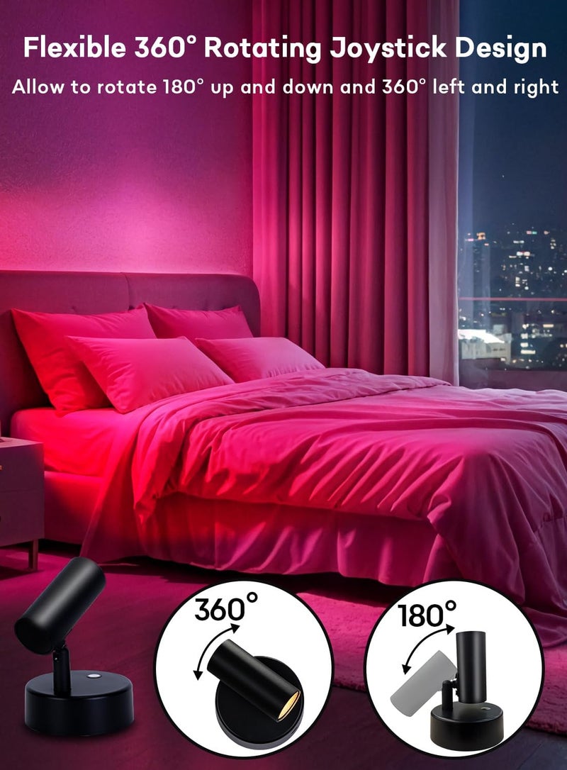 Lightess RGBW Spot Lights Indoor 5500mAh Rechargeable Uplighting with Remote, 13 Color Changing LED Wireless Spotlight Indoor, Dimmable Battery Operated Spotlight for Plant Picture Party Decor, 2 Pack - Image 5